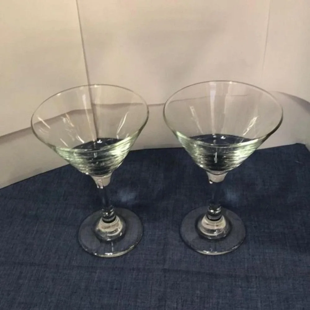 Set‎ of 2 Martini Glasses Cocktail Barware Drinkware